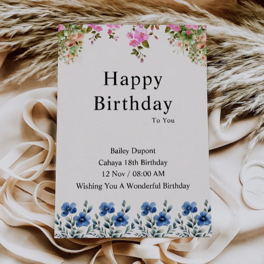 Carte d'anniversaire élégante