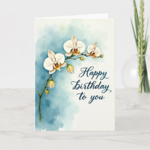 Carte d'anniversaire élégante à l'aquarelle avec o