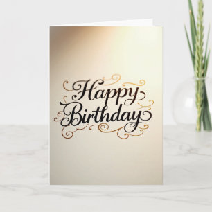 Carte d'anniversaire élégante à l'écriture dorée