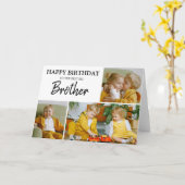 Carte d'anniversaire élégante avec collage de 3 ph (Fleur jaune)