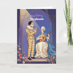 Carte d'anniversaire élégante de la Renaissance –