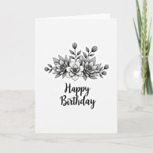 Carte d'anniversaire élégante en nuances de gris