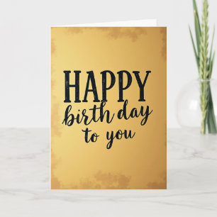 Carte d'anniversaire élégante en or
