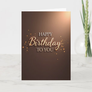 Carte d'anniversaire élégante en or