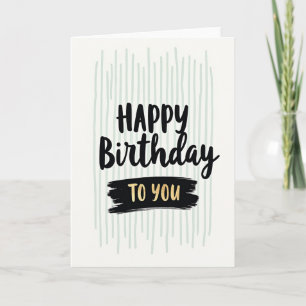 Carte d'anniversaire élégante en or Script