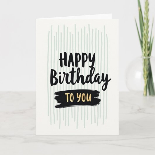 Carte d'anniversaire élégante en or Script (Devant)