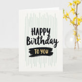 Carte d'anniversaire élégante en or Script (Fleur jaune)