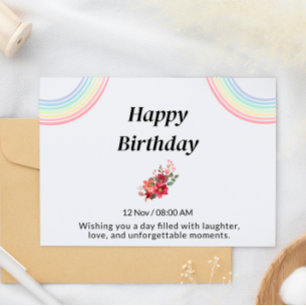 Carte d'anniversaire élégante et heureuse