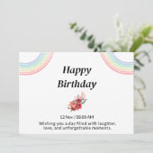 Carte d'anniversaire élégante et heureuse (Debout devant)