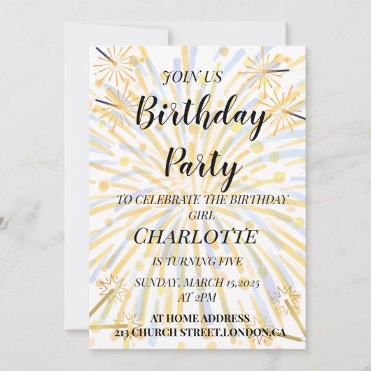 Carte d'anniversaire élégante et joyeuse (Devant)