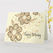 Carte d'anniversaire élégante et moderne (Fleur jaune)