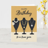 Carte d'anniversaire élégante et perlescente (Fleur jaune)