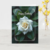Carte d'anniversaire élégante florale (Fleur jaune)