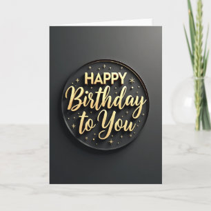 Carte d'anniversaire élégante noire et or