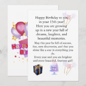 Carte d'anniversaire élégante pour elle – Message  (Devant / Derrière)