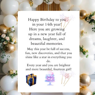 Carte d'anniversaire élégante pour elle – Message 