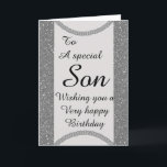 Carte d'anniversaire élégante pour fils spécial<br><div class="desc">Carte d'anniversaire élégante pour fils d'anniversaire spécial</div>
