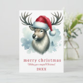 Carte d'anniversaire élégante sans photo avec renn (Debout devant)