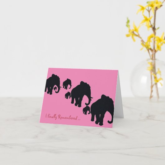 Carte d'anniversaire éléphant (Fleur jaune)