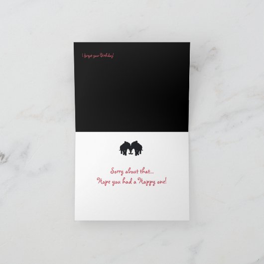 Carte d'anniversaire éléphant (Intérieur)