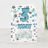 Carte d'anniversaire éléphant bleu (Devant)