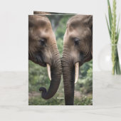 Carte d'anniversaire Elephant Family Love. (Dos)