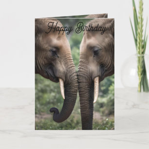 Carte d'anniversaire Elephant Family Love.