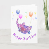 Carte d'anniversaire Elephant Flying Colorful Ball (Devant)