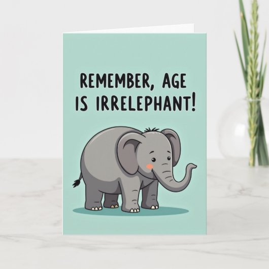 Carte d'anniversaire éléphant gris (Devant)