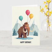 Carte d'anniversaire éléphant pensif (Fleur jaune)