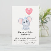 Carte d'anniversaire éléphant pour enfants (Debout devant)