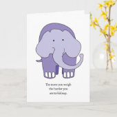 Carte d'anniversaire éléphant violet (Fleur jaune)