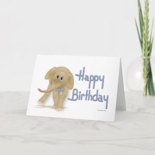 Carte d'anniversaire éléphante heureuse