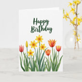 Carte d'anniversaire Emerald Bloom (Fleur jaune)