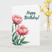 Carte d'anniversaire Emerald Leaf (Fleur jaune)