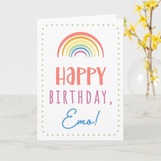Carte d'anniversaire Emo (Fleur jaune)