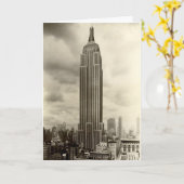 Carte d'anniversaire, Empire State Building (Fleur jaune)