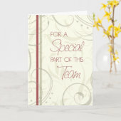 Carte d'anniversaire employé marron et rouge (Fleur jaune)