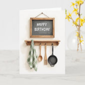 Carte d'anniversaire en ardoise rustique (Fleur jaune)