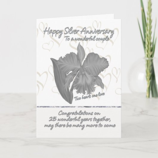 Carte d'anniversaire en argent - Carte du 25e anni (Devant)