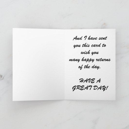 Carte d'anniversaire en baisse d'arbre (Intérieur)