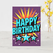 Carte d'anniversaire en bloc 3D (Fleur jaune)