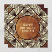 Carte d'anniversaire en bois moderne (Devant / Derrière)