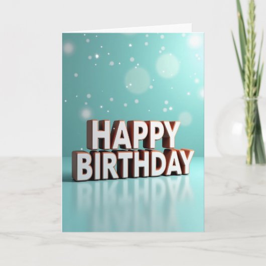 Carte d'anniversaire en bronze 3D (Devant)