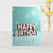 Carte d'anniversaire en bronze 3D (Fleur jaune)