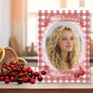 Carte d'anniversaire en cerisier de style rustique