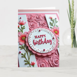 Carte d'anniversaire en couches d'art