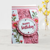 Carte d'anniversaire en couches d'art (Fleur jaune)
