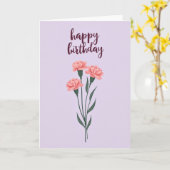 Carte d'anniversaire en écriture bourguignonne (Fleur jaune)