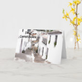 Carte d'anniversaire en espagnol de rue (Fleur jaune)